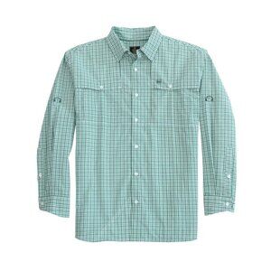 NWT Heybo M's Headwaters Long Sleeve Button Up Shirt- Sea Blue